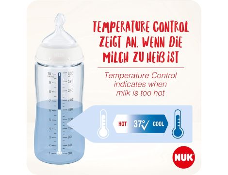 NUK Butelka Dla Niemowląt Wskaźnik Kontroli Temperatury Otwór Antykolkowy - 3