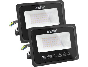 Reflektor Zewnętrzny LED 50 W Ciepła Biel 3000 K IP65 ExtraStar 2 Sztuki - image 2