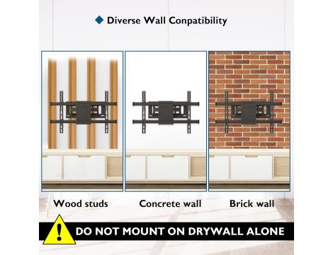 Uchwyt Ścienny Do Telewizora 32-84'' LED LCD Płaski i Zakrzywiony Obrotowy - 7