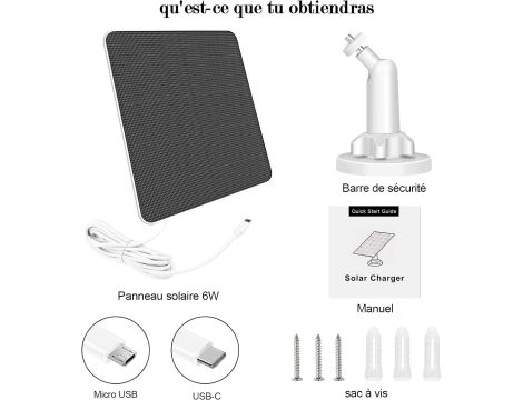 Panel Słoneczny 6W Na Zewnątrz 5V IP65 Wodoszczelny Kabel 3m  micro USB/C - 7