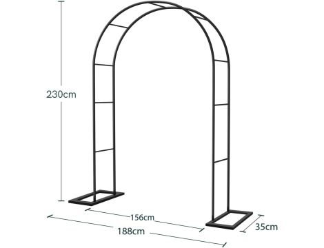 Duży Metalowy Łuk Ogrodowy Na Róże Winorośle 188x230 cm - 5