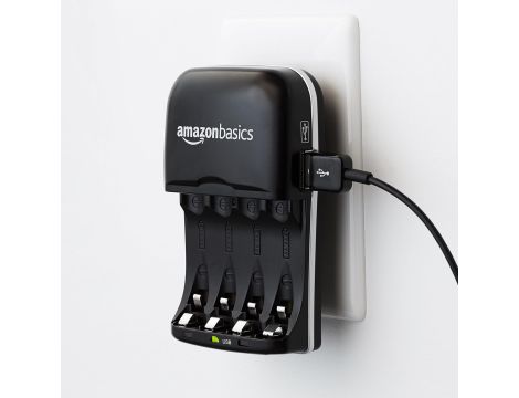 Ładowarka do akumulatorków baterii Amazon Basic 4 AA, AAA, USB - 5