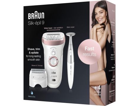 Braun Silk-épil 9 Bezprzewodowy Depilator Na Mokro i Sucho+Trymer Do Bikini - 7