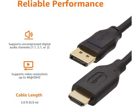 Kabel DisplayPort Na HDMI 91 cm Amazon Basics - 6