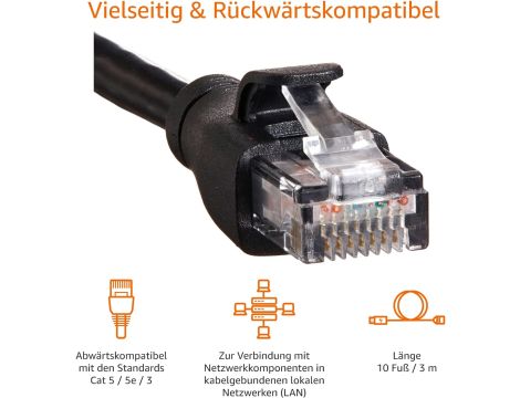 Kabel sieciowy Ethernet RJ45 Cat6 3m AmazonBasics - 2