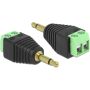 Adapter Blok Terminalowy 2-biegunowy Na 3,5 mm Wtyk Czarny/Zielony Delock - 3