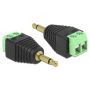 Adapter Blok Terminalowy 2-biegunowy Na 3,5 mm Wtyk Czarny/Zielony Delock - 2