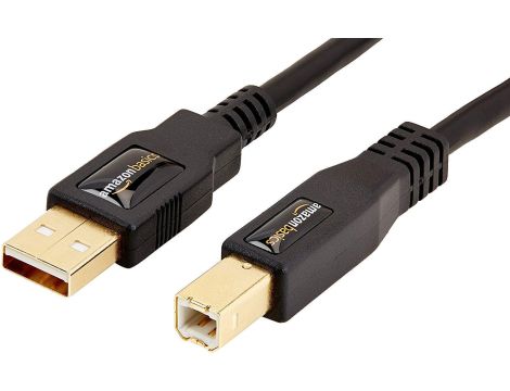 Kabel do Drukarki USB 2.0 Wtyczka A na Wtyk B 4,8 m Czarny AmazonBasics