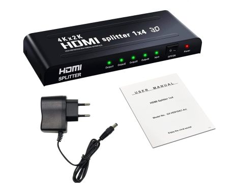 HDMI Splitter 3D 4K 1080P Full HD do HDTV Czarny - 7