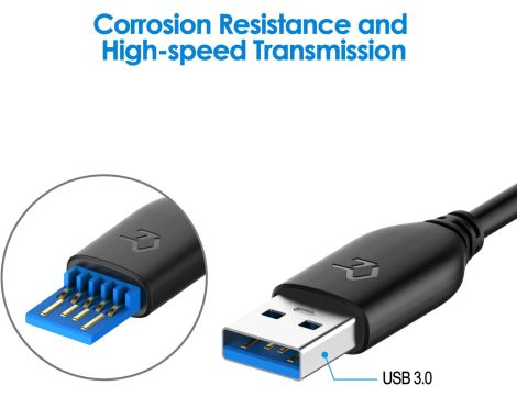 Kabel USB 3.0 Typu A 1.8 m Czarny - 5