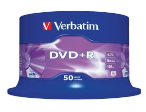 Verbatim DVD+R Matt Silver 4.7GB 16x  50-pack