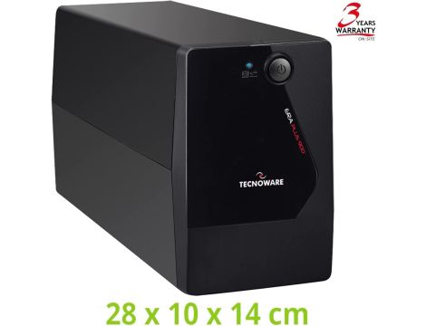 Tecnoware UPS ERA PLUS 900 - Zasilacz Bezprzerwowy - 2 Wyjścia Schuko - 4