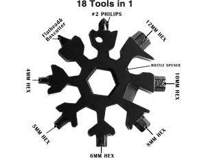 MAŁY KLUCZ ROWEROWY UNIWERSALNY ŚNIEŻKA 18 FUNKCJI IMBUS BRELOK CZARNY+ETUI - image 2