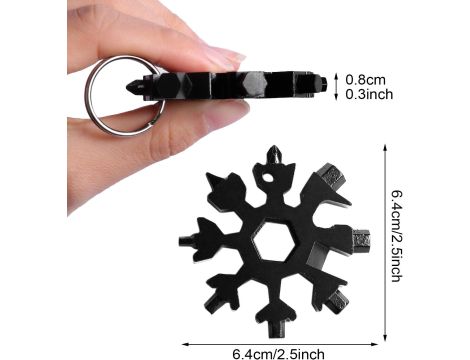 MAŁY KLUCZ ROWEROWY UNIWERSALNY ŚNIEŻKA 18 FUNKCJI IMBUS BRELOK CZARNY+ETUI - 3