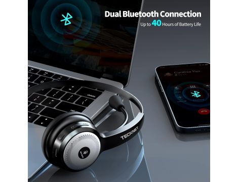 TECKNET Zestaw Słuchawkowy Bluetooth Z Mikrofonem Bezprzewodowy 32h Pracy - 4