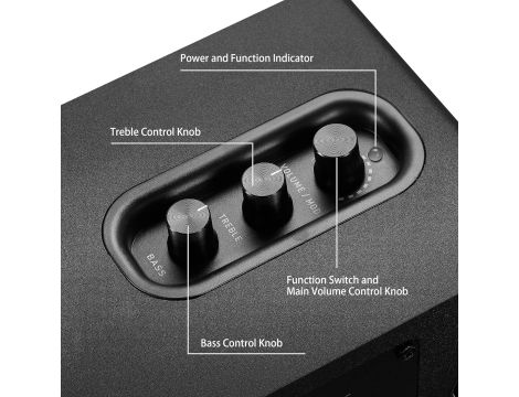 Zestaw Głośników Półkowych Bluetooth 5.0 60W wbudowany 24-bitowy DAC Czarne - 3