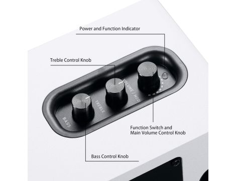 Zestaw Głośników Półkowych Bluetooth 5.0 60W wbudowany 24-bitowy DAC Białe - 3