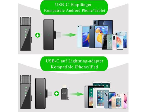 Mini Mikrofon Bezprzewodowy Z Redukcją Szumów Do iPhone'a/Android plug-Play - 3