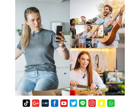 Mini Mikrofon Bezprzewodowy Z Redukcją Szumów Do iPhone'a/Android plug-Play - 8