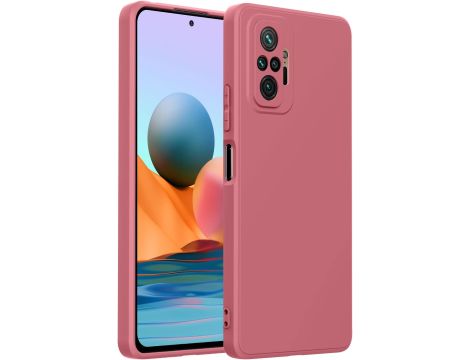 Silikonowe Etui Xiaomi Redmi Note 10 Pro + 3 szt Szkła Kolor: Czerwone Wino - 8