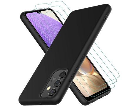 Silikonowe Etui Do Samsung Galaxy A32 + 3 szt Szkła