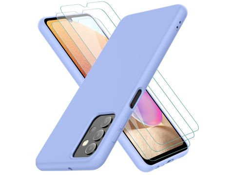 Etui Do Samsung Galaxy A32 + 3 szt Szkła Do Ekranu Kolor: Fioletowa Lawenda