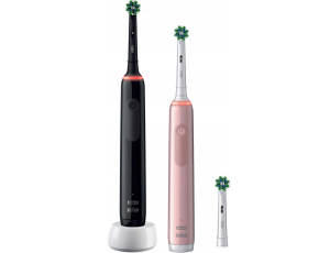 Oral-B Pro 3 3900 DUO 2 Szczoteczki +3 Końcówki DWUPAK róż/czerń - image 2