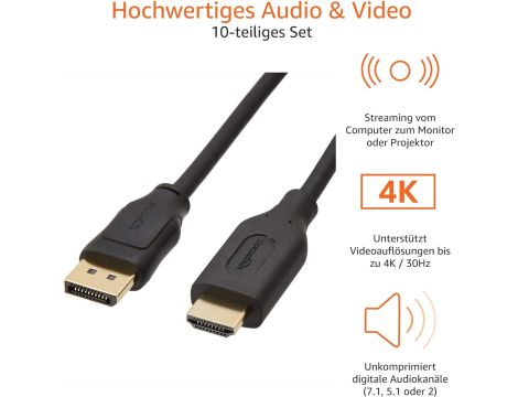 Kabel Połączeniowy DisplayPort Na HDMI AmazonBasics 1,8 m - 4