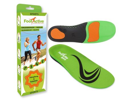 FootActive Sportowe Wkładki Do Uprawiania Sportu Zielone 44/45 (L)