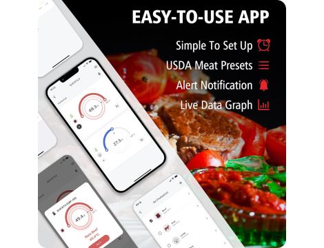 Termometr Z Sondą Kuchenny BFOUR Bezprzewodowy Termometr Do Mięsa Bluetooth - 6