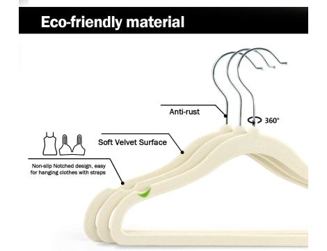 ilauke 20 Sztuk Aksamitnych Wieszaków Dla Dzieci Antypoślizgowe Ultracienki - 3