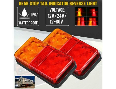 Tylne Światła LED 12 V Światła Do Przyczep  Uniwersalne 2 Szt - 4