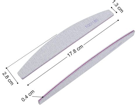 16 sztuk Pilników Do Paznokci 100/180 Dwustronne Rdzeń W Kolorze Fioletowym - 4