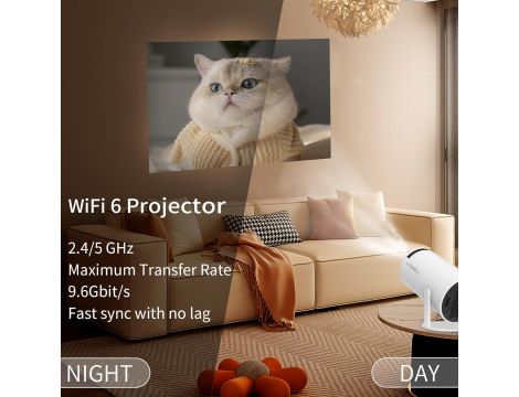 PROJEKTOR RZUTNIK ANDROID TV WIFI FULL HD PRZENOŚNY OBROTOWY POLSKIE MENU - 2