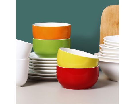 Zestaw Porcelanowych Misek 591ml Na Zupę Muesli Różne Kolory Zestaw 4 Sztuk - 6