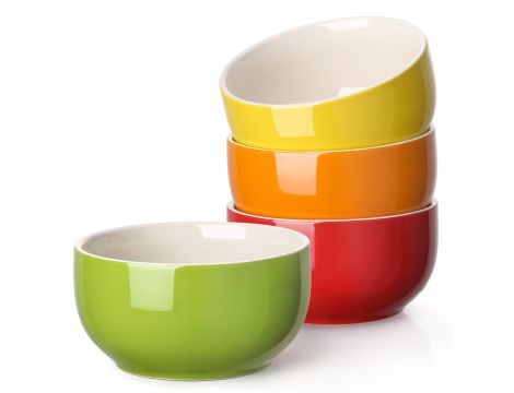 Zestaw Porcelanowych Misek 591ml Na Zupę Muesli Różne Kolory Zestaw 4 Sztuk