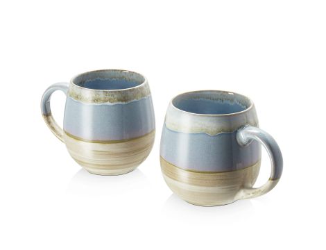 Zestaw 2 Dużych Porcelanowych Kubków 620ml Duże Ucho