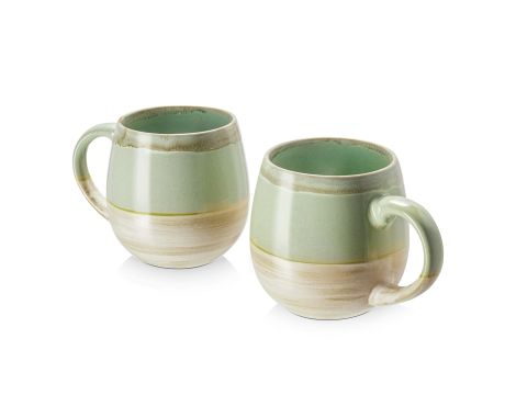 Zestaw 2 Dużych Porcelanowych Kubków 620ml Duże Ucho