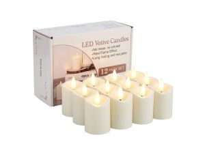 Świece Typu Tealight Z Diodami LED W Kolorze Kości Słoniowej Zestaw 12 Szt