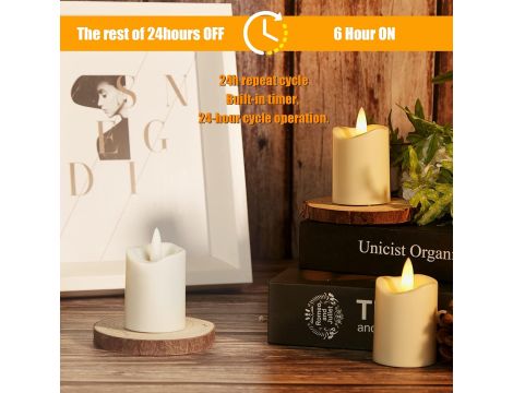 Świece Typu Tealight Z Diodami LED W Kolorze Kości Słoniowej Zestaw 12 Szt - 3