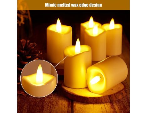 Świece Typu Tealight Z Diodami LED W Kolorze Kości Słoniowej Zestaw 12 Szt - 5