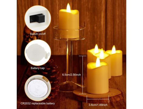 Świece Typu Tealight Z Diodami LED W Kolorze Kości Słoniowej Zestaw 12 Szt - 4