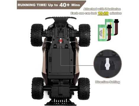 Zdalnie Sterowany Samochód 1/16 Rc Auto Offroad 20 km/h 2x Akumulator - 2