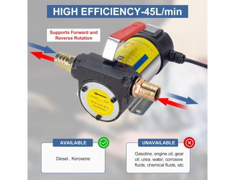 ELEKTRYCZNA POMPA OLEJU PALIWOWA 12V OBSŁUGUJE OBRÓT PRZÓD/TYŁ 45L/MIN - 3